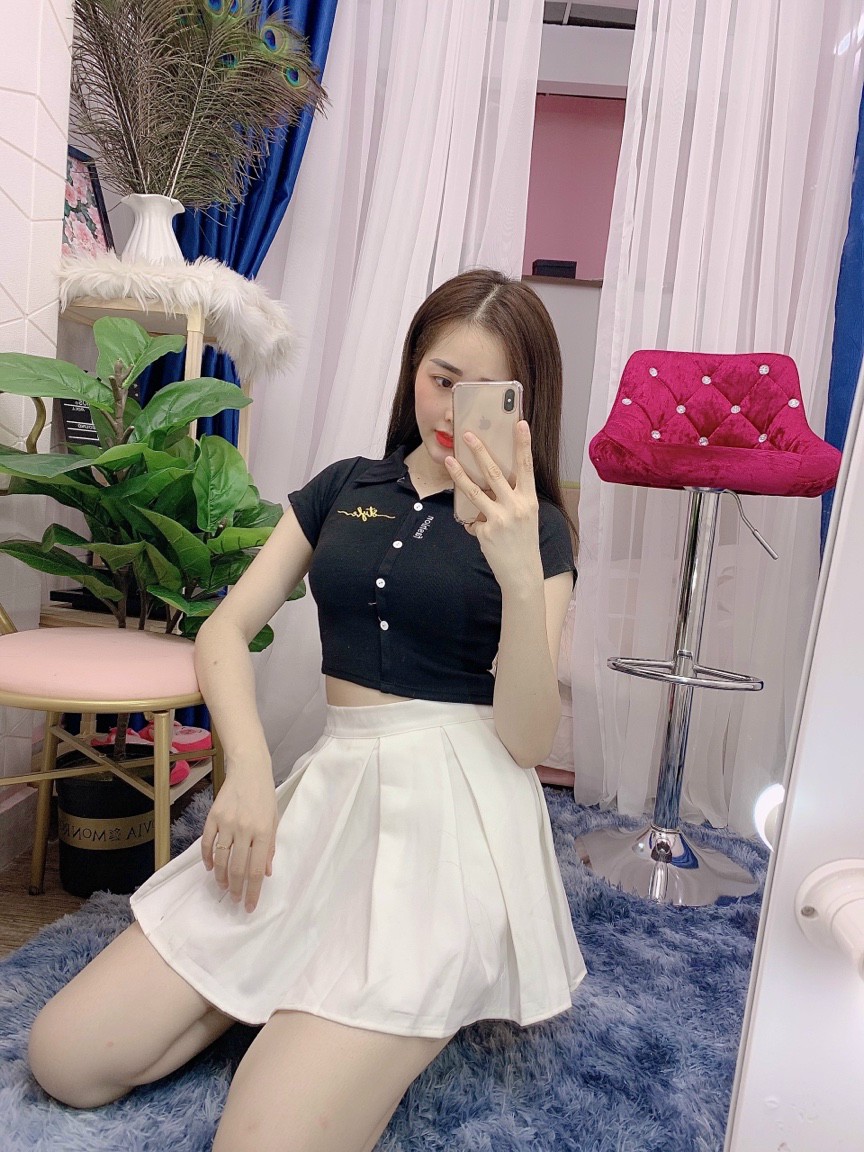Áo Borip Nữ - Áo Croptop - Chất Liệu Thun Mềm - Thiết Kế Cổ Sơ Mi Tay Lỡ
