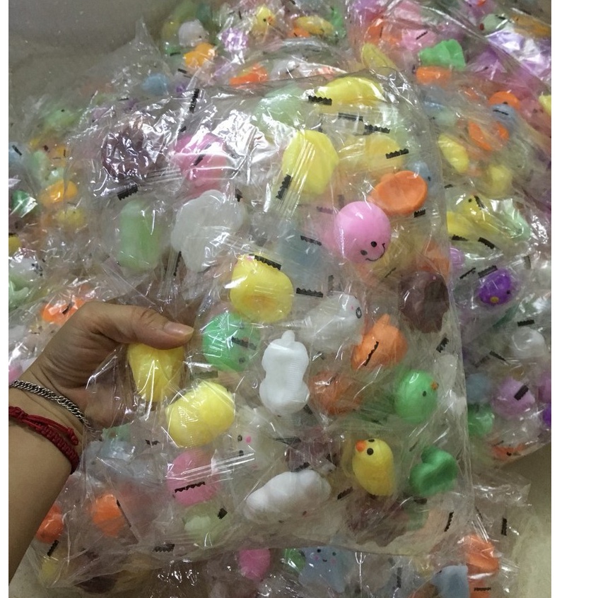 Combo 100 squishy mochi hình thú cực dễ thương đóng túi riêng biệt từng con mẫu trùng rất ít