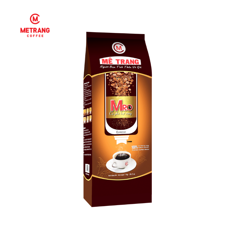 Cà Phê pha máy Mê Trang MRO - túi hạt 1kg - cà phê pha máy - nguyên chất