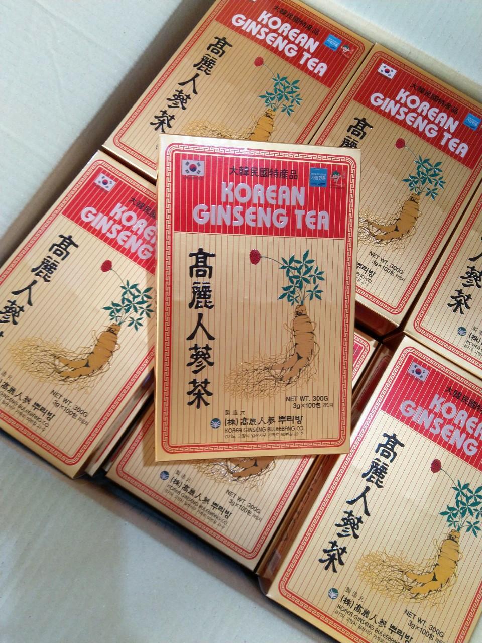 Trà sâm Hàn Quốc - Korean Ginseng Tea hộp giấy 300g (100 gói x 3g)