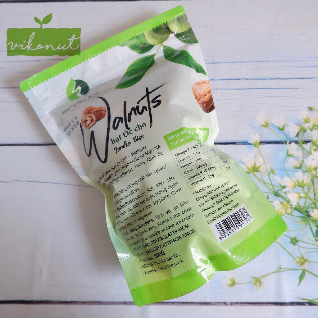 [HCM][VikoNut] Óc chó vàng Chandler Mỹ còn vỏ [500g 300g] -  Walnut