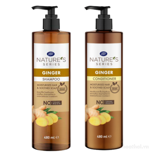 HCM]dầu gội gừng Boots Natures Series Ginger Shampoo and conditioner Thái  Lan 