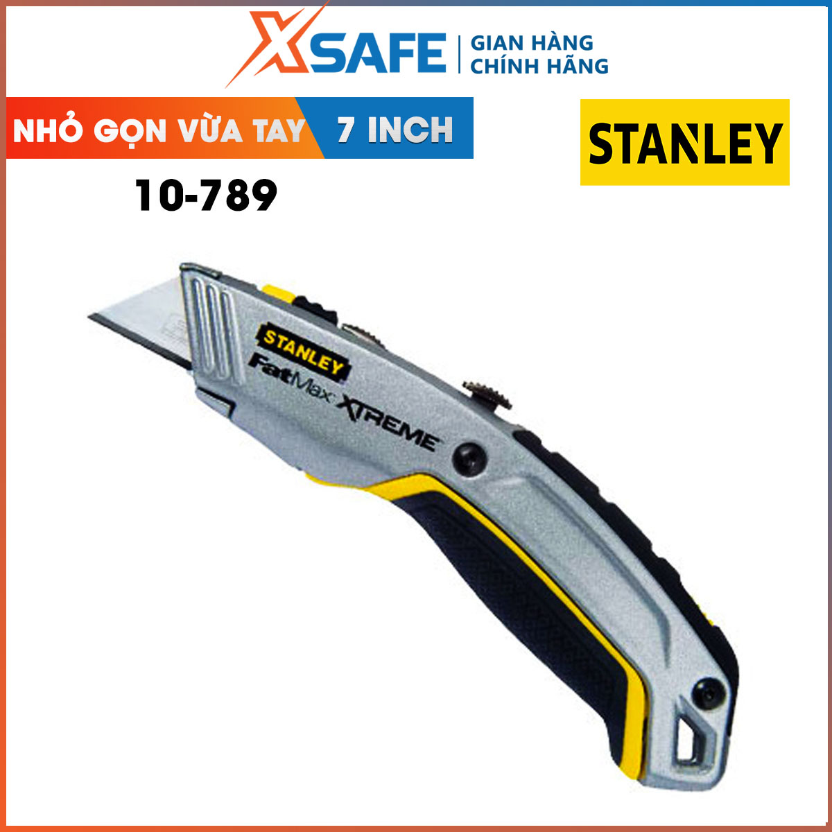 Dao rọc trổ đa năng STANLEY 10-789 lưỡi dao được làm từ hợp kim thép Dao rọc đa năng Stanley là 2 trong 1, thiết kế lưỡi đôi