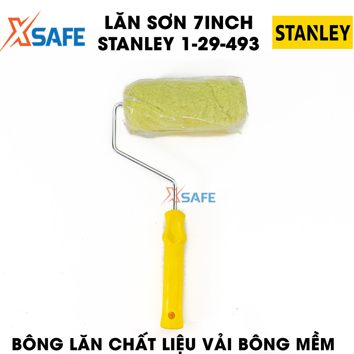 Paint Roller Stanley 1-29-493 7 inch. Paint Roller Stanley Design compact and flexible, cotton roller material fabric cotton soft absorbent paint good help paint out đều, roller for fast and smooth,--product genuine xsafe