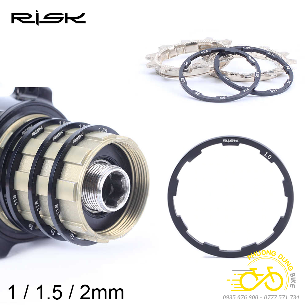 Bộ 3 vòng chêm líp moay ơ xe đạp risk - 1mm / 1.5mm / 2mm