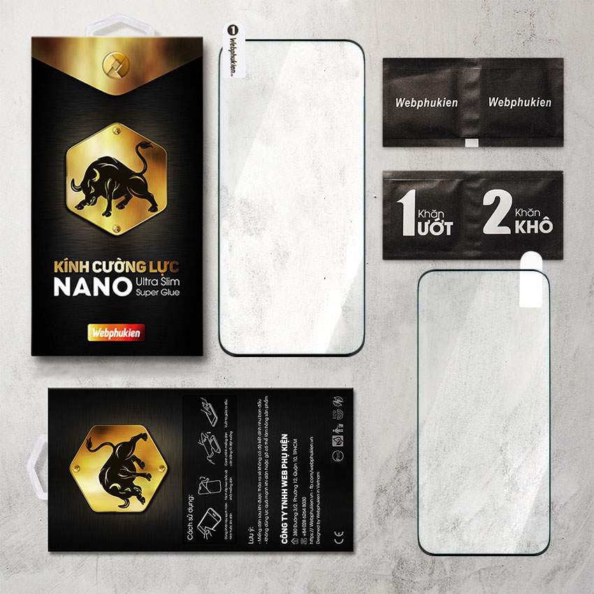 Miếng dán kính cường lực cho Huawei P40 Pro Full hiệu Webphukien (Đen)