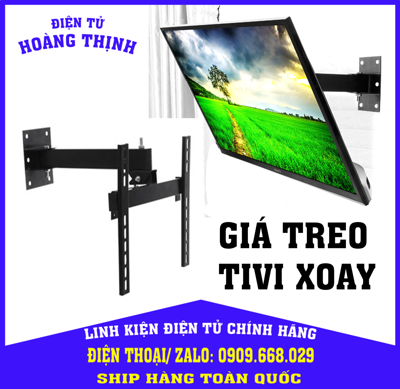 [HCM]Khung treo TV Xoay từ 26 đến 55 inch (Xoay 90-180 độ)