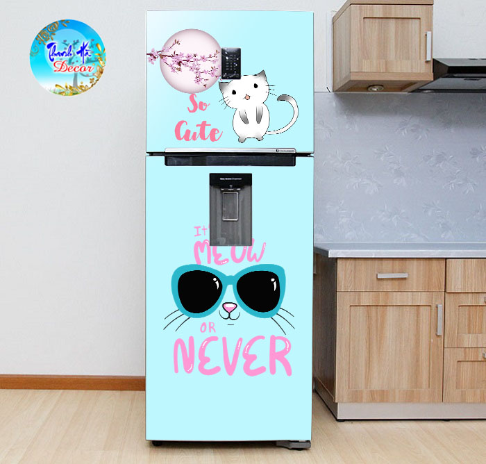 Decal dán trang trí tủ lạnh mẫu cute