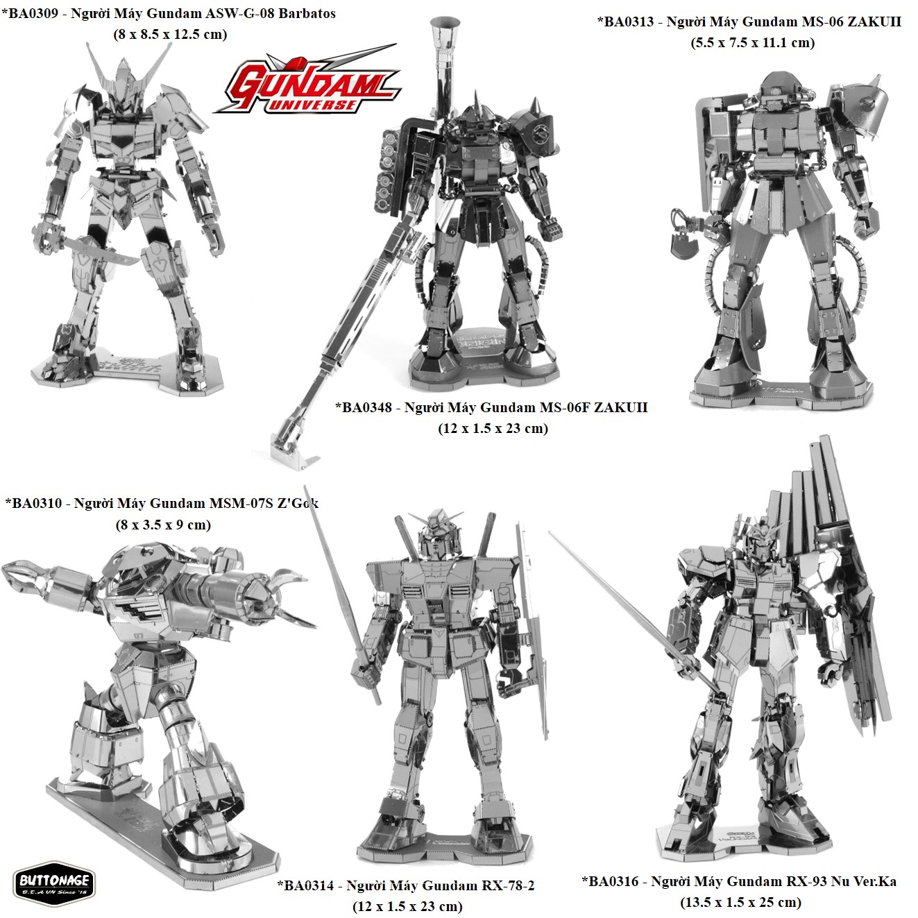 Mô Hình Lắp Ráp 3d Người Máy Gundam (Kim loại lắp ghép 3D)