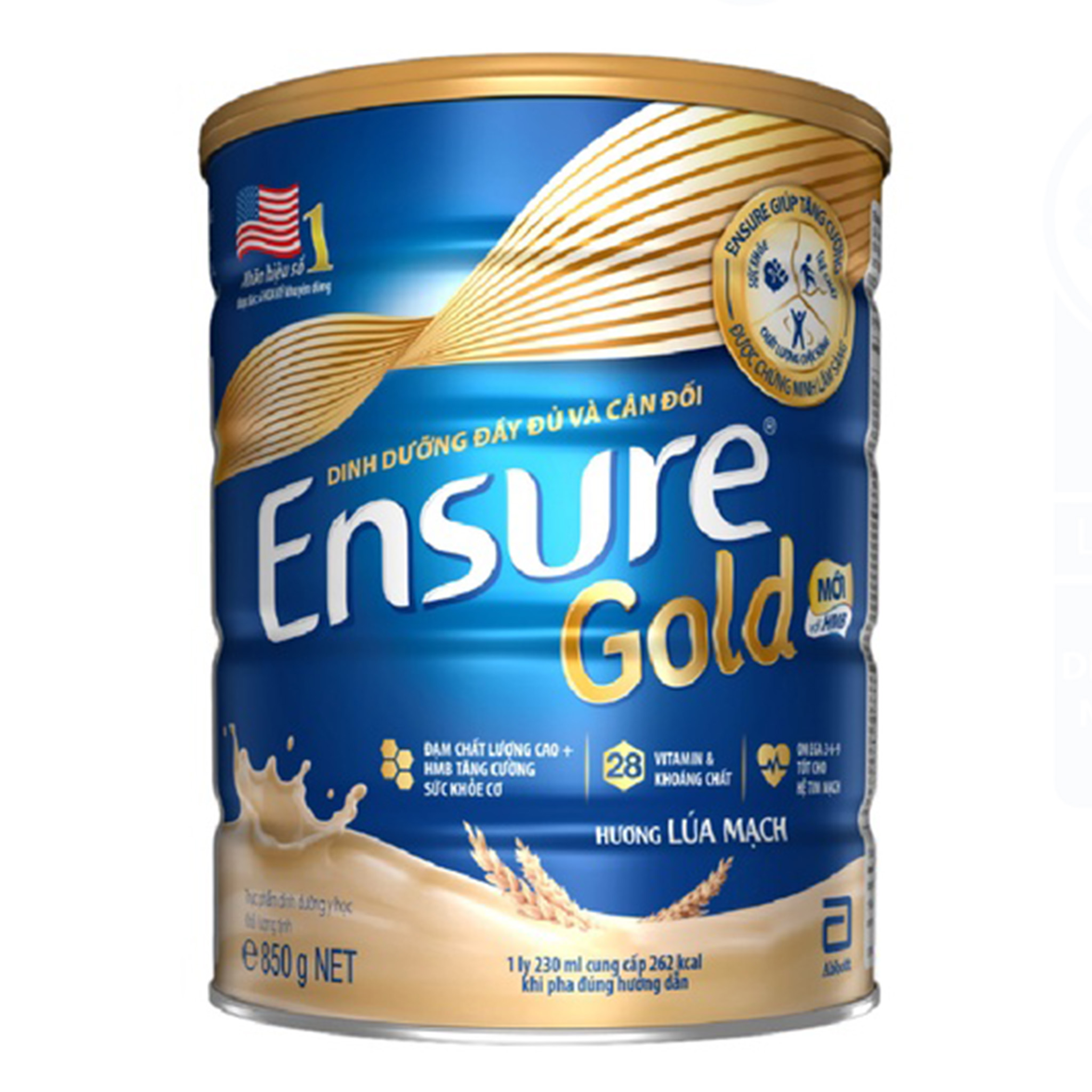 Combo 2 hộp sữa bột abbott ensure gold hmb hương vani/ vani ít ngọt/ hạnh nhân/ cà phê/ lúa mạch/ ensure úc - hộp 850g