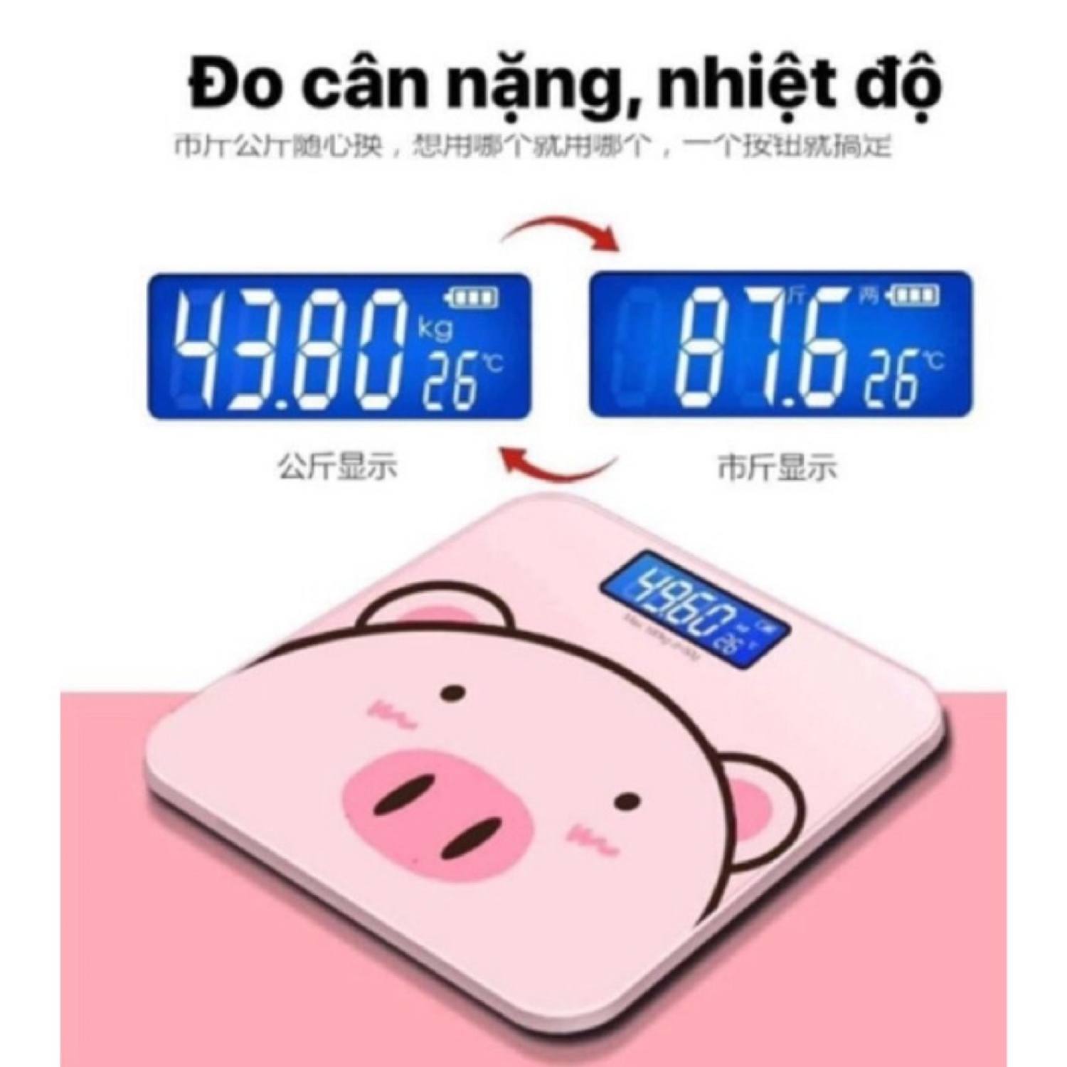 Cân Điện Tử Heo Hồng cute đáng yêu