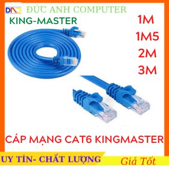 Cáp mạng Cat6 KINGMASTER 1M/1M5/2M/ 3M đúc sẵn 2 đầu Full box - Hàng Chính Hãng- Truyền Tín Hiệu Cao