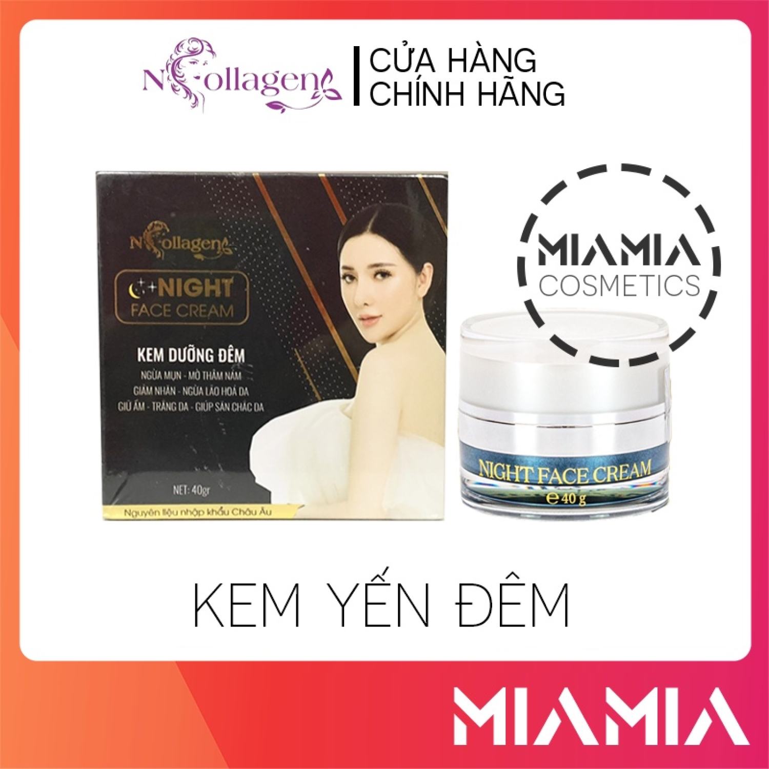 Kem face tổ yến ban đêm n collagen chính hãng - kem dưỡng da chống lão hoá