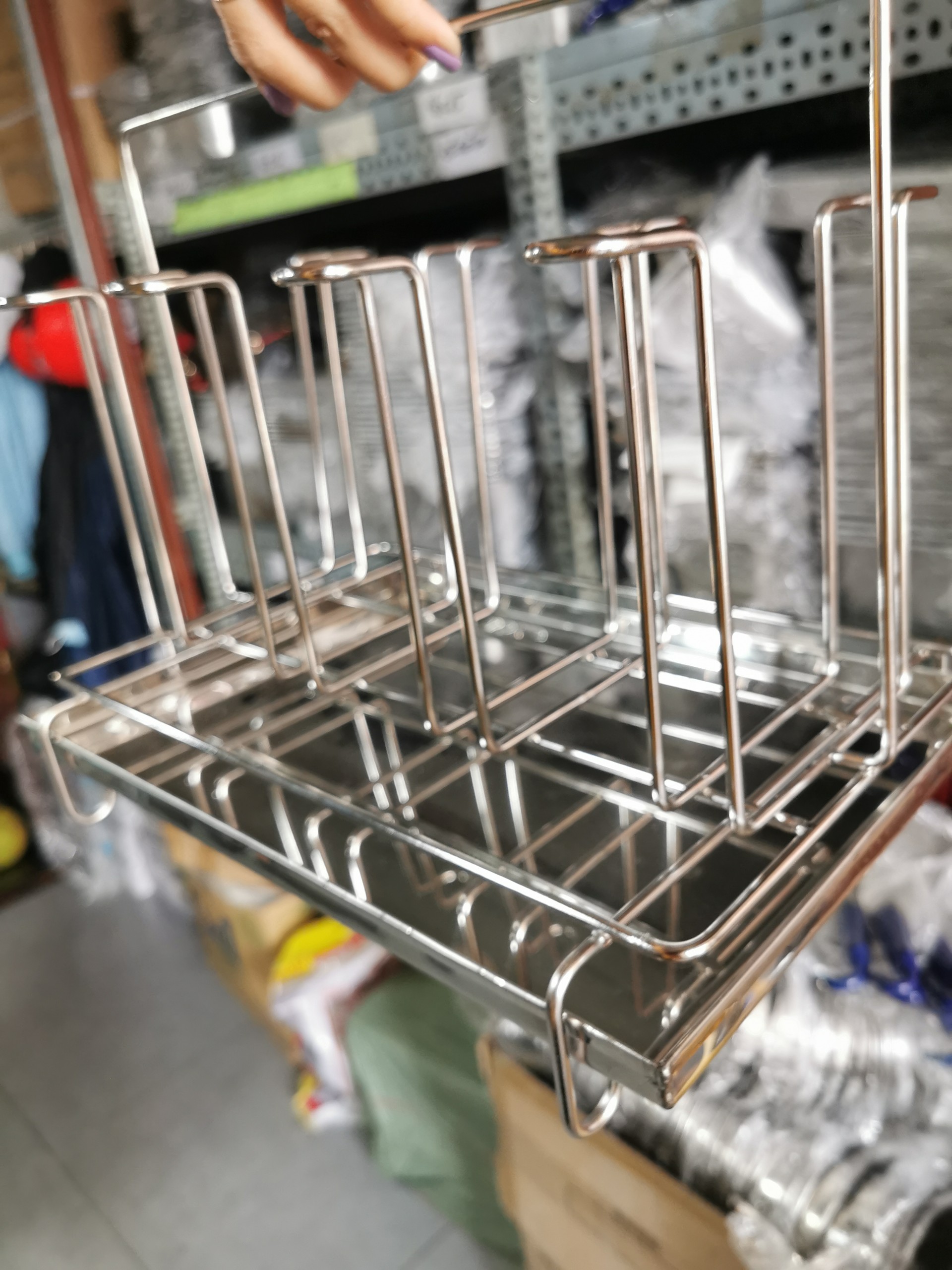 KỆ / GIÁ ÚP LY INOX CAO CẤP (8 LY) - (Ảnh shop tự chụp)