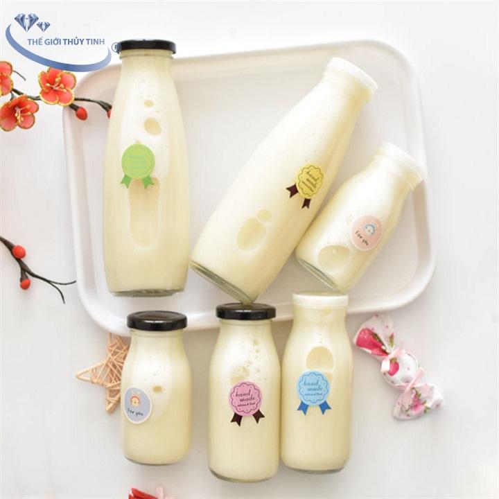 CHAI THỦY TINH ĐỰNG SỮA NẮP THIẾC 200ML