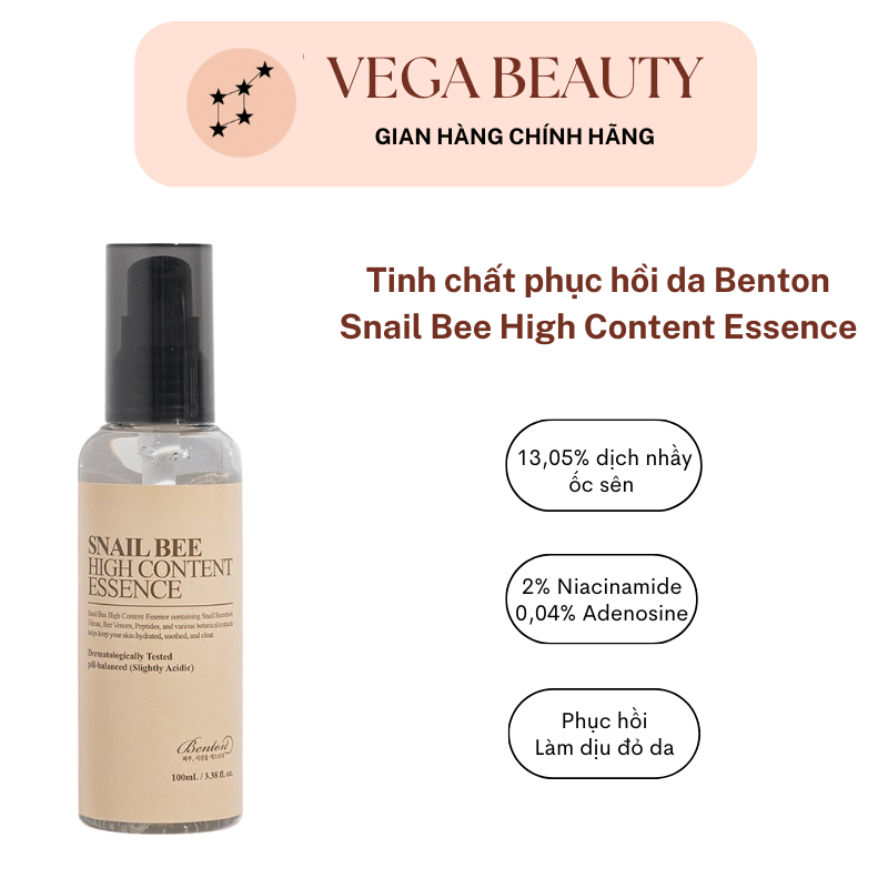Tinh chất dưỡng phục hồi da Benton Snail Bee High Content 100ml chiết xuất từ dịch ốc sên