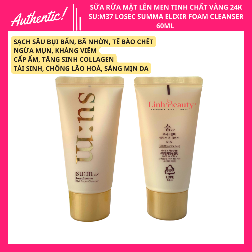 Tuýp Sữa Rửa Mặt Sum vàng Losec Summa Elixir Foam Cleanser 60mL
