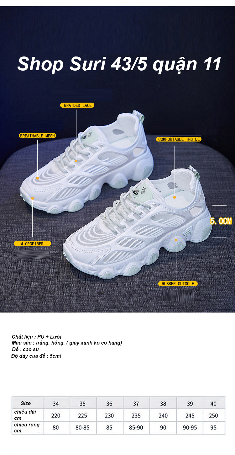 [HCM]Giày thể thao sneaker thể thao siêu thông thoáng