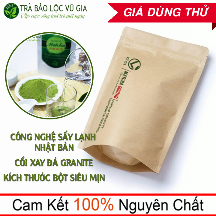 Matcha Sấy Lạnh Nguyên Chất Bảo Lộc Vũ Gia (30g/túi) - Pha trà sữa matcha, làm bánh bông lan trà xanh, gia vị món ăn thanh nhiệt cơ thể và giảm cân an toàn - Đã được kiểm nghiệm y tế