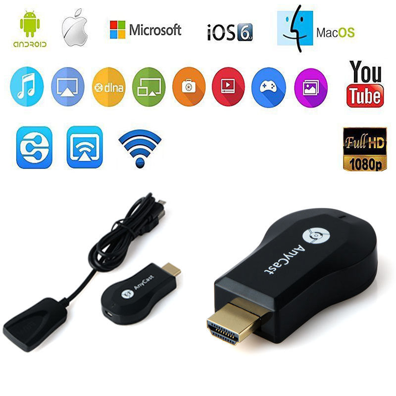 Anycast M4 M9 PLUS 1080P Wireless HD Portable Media Player Streamer Wifi Display Dongle for Projector Smartphone Tablets
