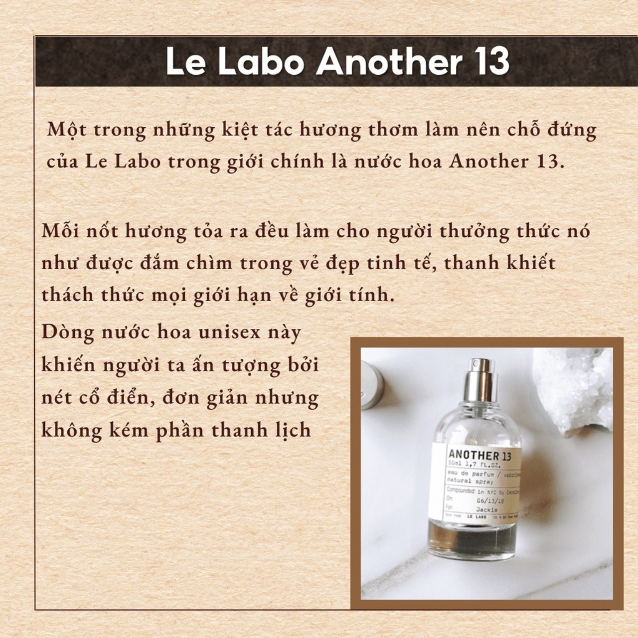 [auth] Nước hoa nam nữ Unisex Le Labo Another 13 ( Mẫu Thử - Chiết 10ml)