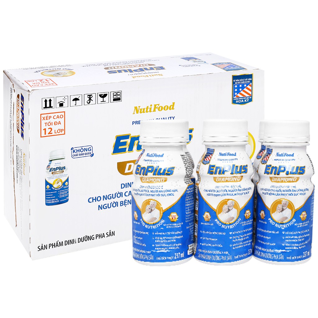 Lốc 6 Chai Sữa Bột Pha Sẵn Enplus Diamond 237ml hsd luôn mơi