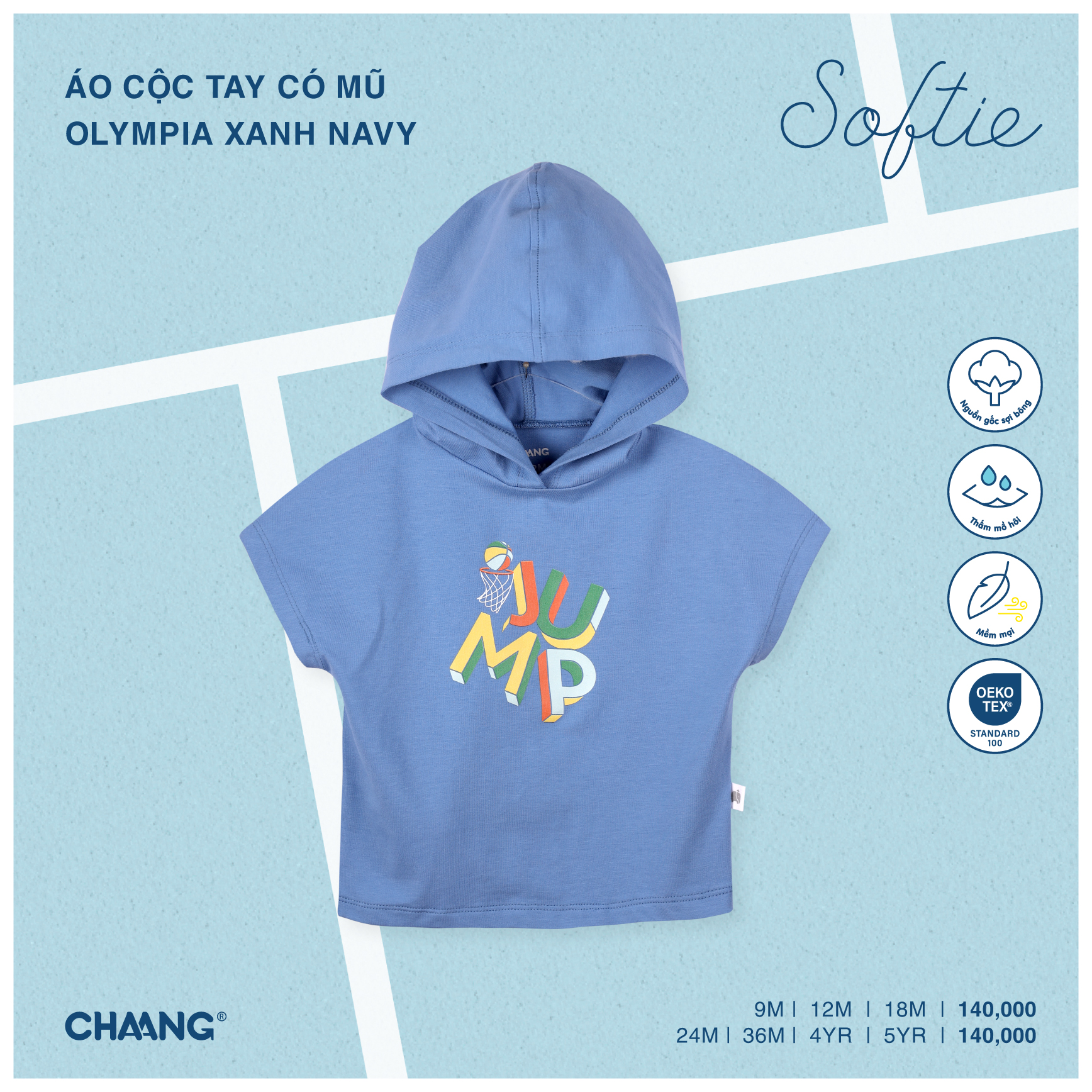 [CHAANG] Áo cộc tay có mũ Olympia Chaang