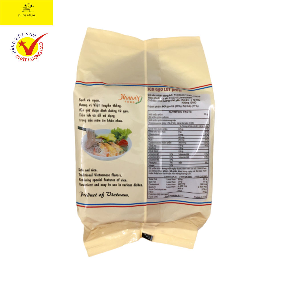 Bún gạo lứt Jimmy 250gram (date 9/2023)
