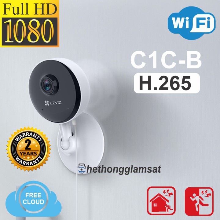 Camera Ezviz C1C-B - 2.0Mpx - CS-C1C-D0-1D2WFR, FullHD 1080, IP WIFI, góc rộng đảm bảo bởi Hikvison, góc rộng, đàm thoại 2 chiều, báo động, lưu trữ đa dạng - Bán kèm thẻ tối đa 128GB tự chọn - Chính hãng - Shop5G DND hỗ trợ cài đặ