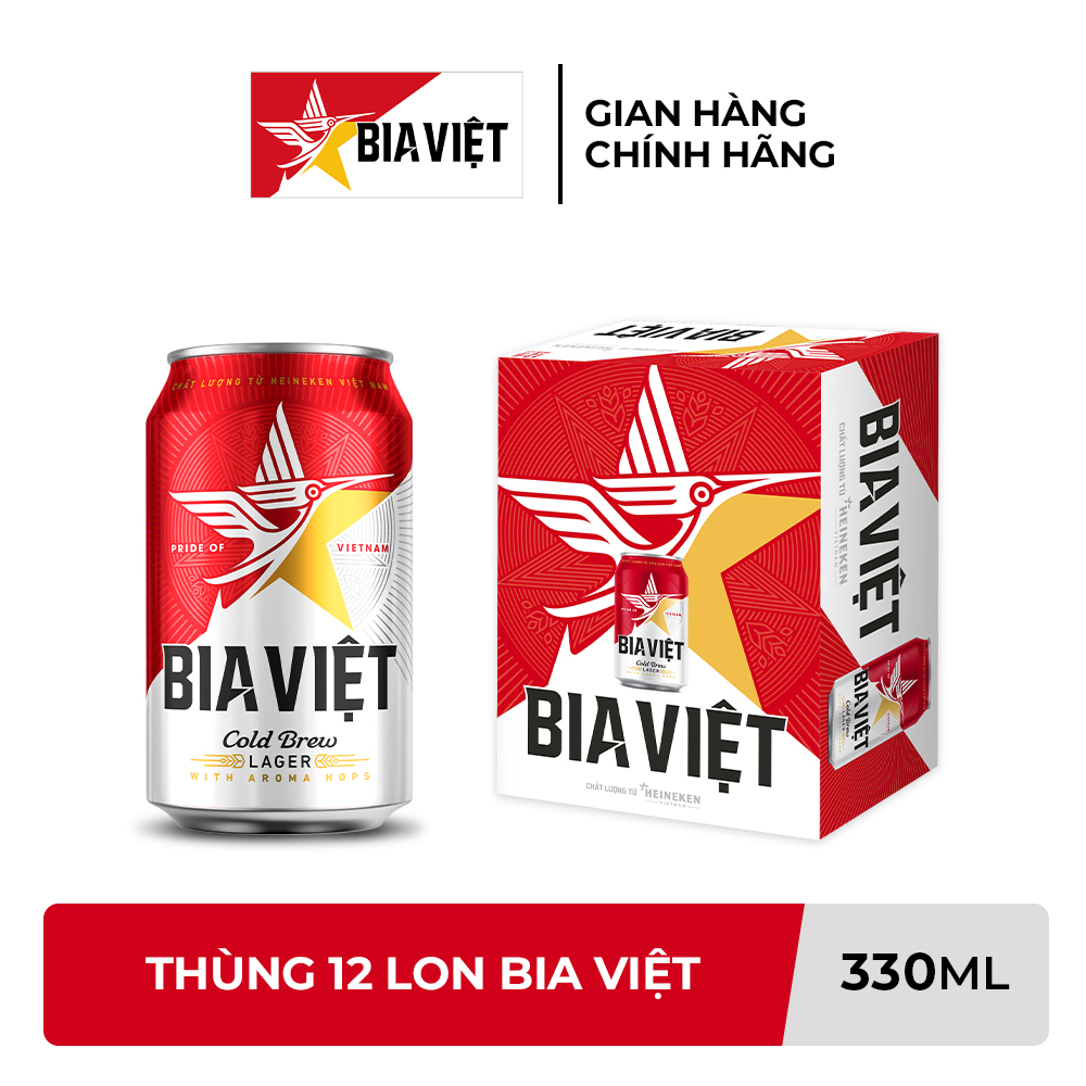 Thùng 12 lon Bia Việt 330ml/Lon