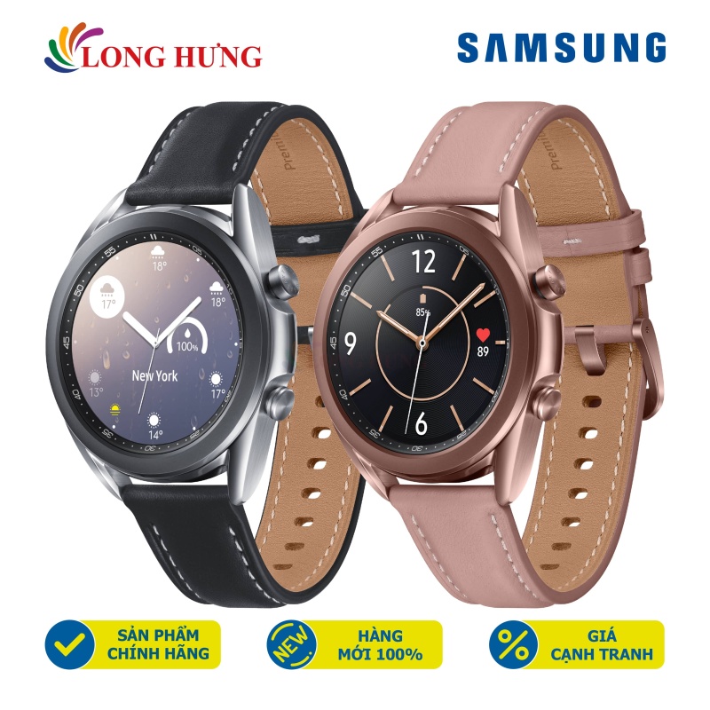 Đồng hồ thông minh Samsung Galaxy Watch 3 viền thép dây da - Hàng Chính Hãng - Thiết kế cổ điển Xoay điều khiển độc đáo Màn hình hiển thị sắc nét