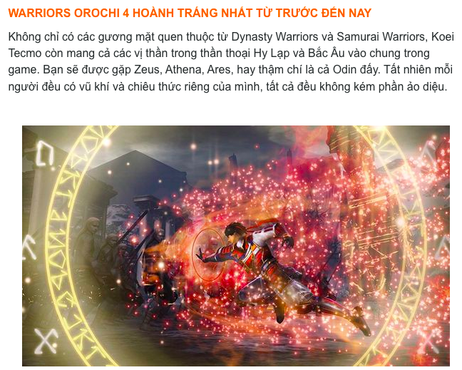 Warrior Orochi 4 Ps4 - Playstation 4 - Ps4 game (game ps4 2 người chơi)