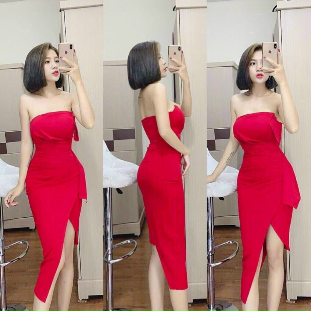 [HCM]Đầm cúp ngực xếp ly ( có mút ngực)