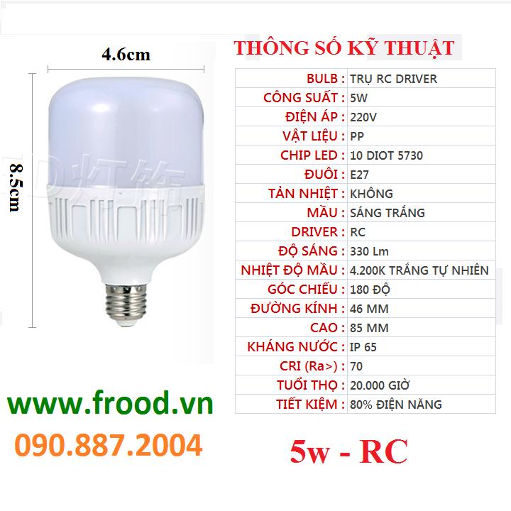 [HCM]Bóng đèn LED 5w ánh sáng vàng hoặc trắng
