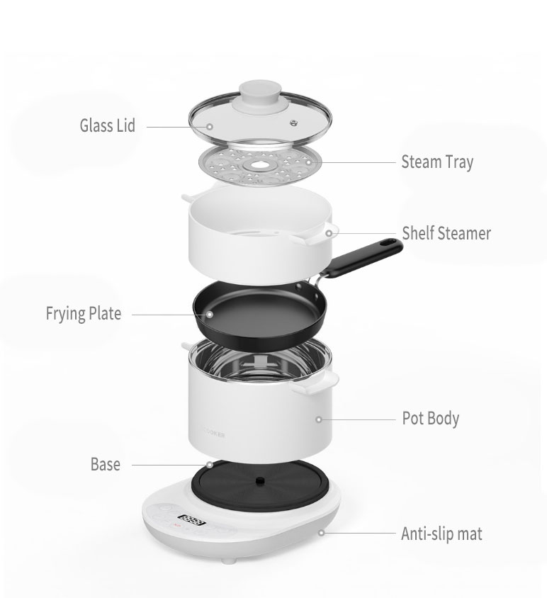 Bộ nồi hấp điện đa năng oCooker Xiaomi CR-DR01