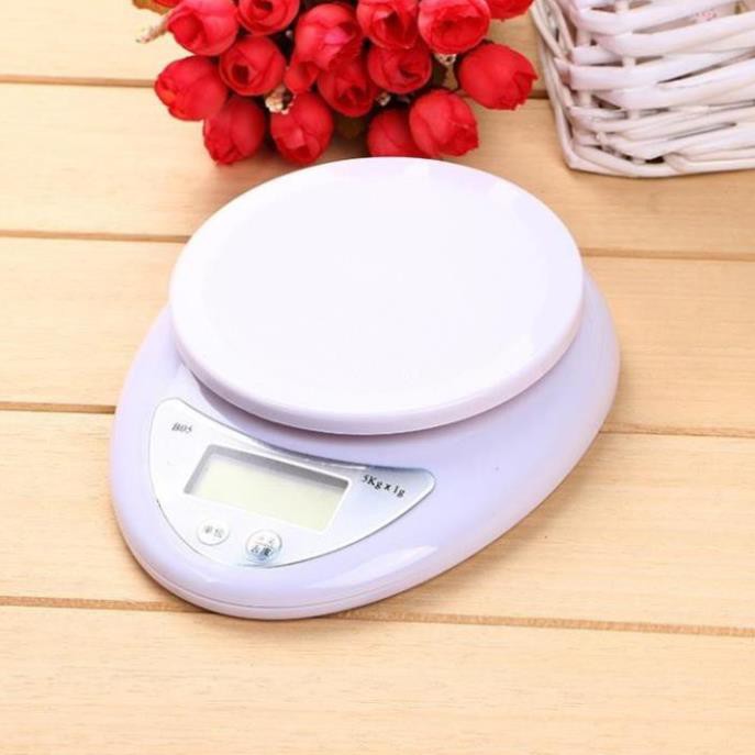 Cân Điện Tử Nhà Bếp Mini Electronic Kitchen Scale Cân Thực Phẩm 5Kg – 1G ( CÂN MỎ TRÒN)