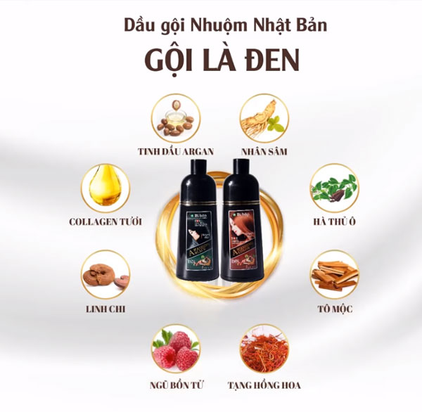 [HCM]Dầu gội đen tóc Bi Bóp phủ bạc hiệu quả 500ml