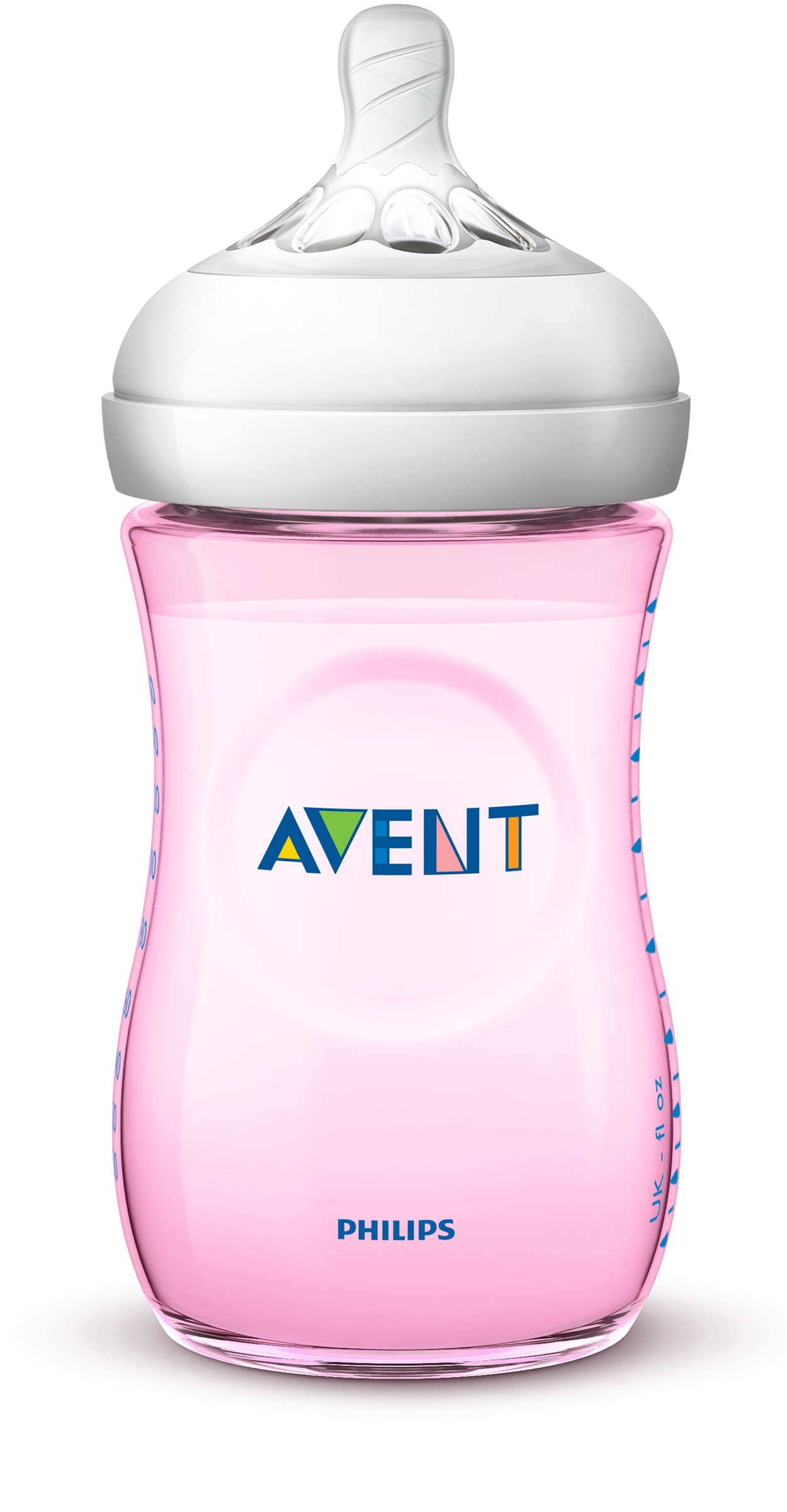 Bình sữa Philips Avent Natural 260ml xanh - hồng chọn núm