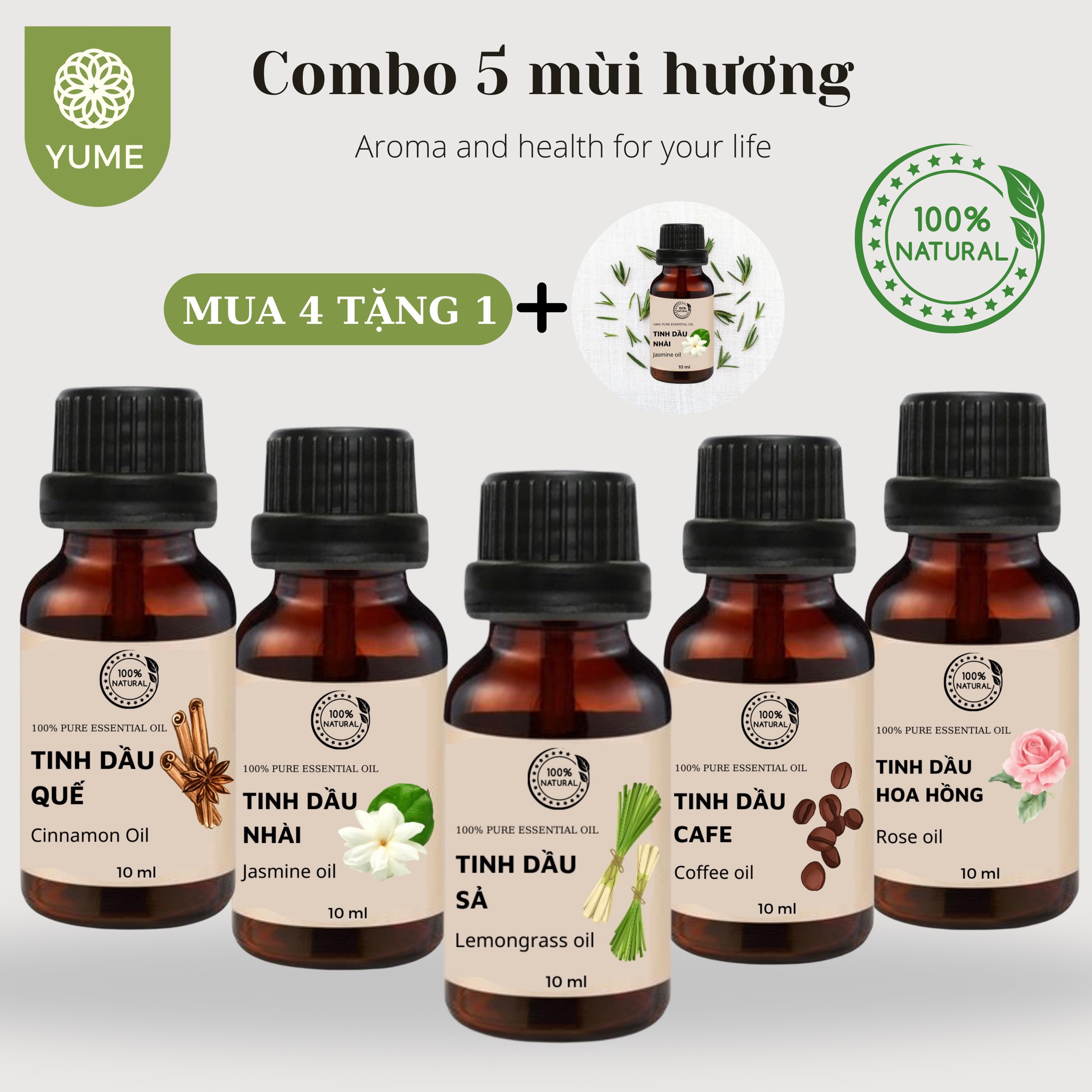 [HCM][ DEAL HỦY DIỆT ] BỘ 5 TẶNG 1 CHAI TINH DẦU THIÊN NHIÊN CAO CẤP TINH DẦU MÁY XÔNG TINH DẦU THƠM PHÒNG