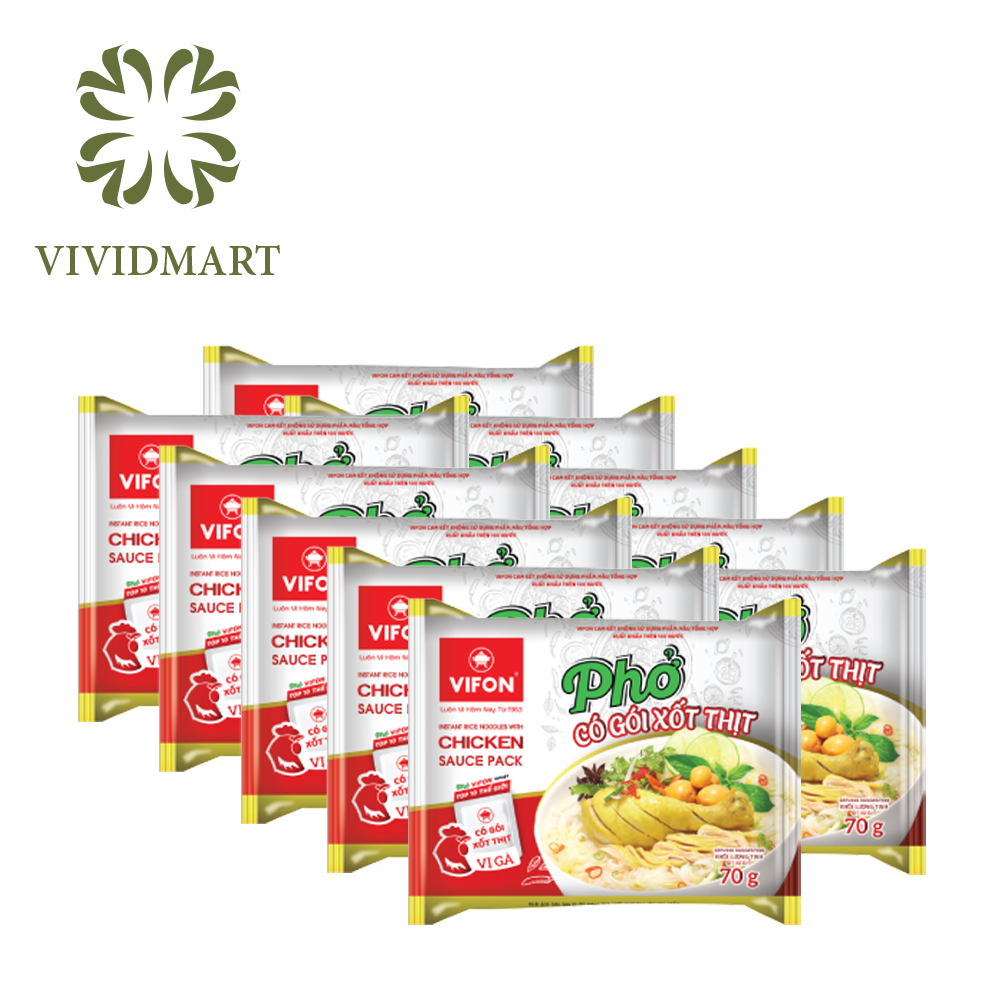 Phở ăn liền vifon có gói sốt thịt 2 vị: thịt bò, thịt gà – gói 70g - vifon