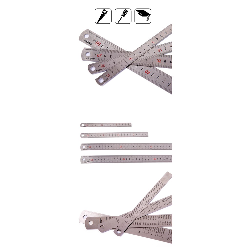 Thước Kẻ Thép Không Gỉ 15 CM/ 20 CM/ 30 CM