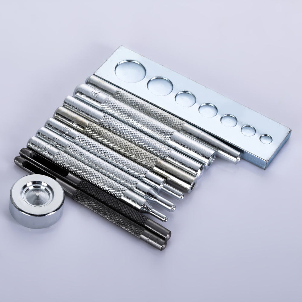 11pcs Die Punch Hole Snap Rivet Button Setter Base Kit For DIY
Leather Tool - intl
