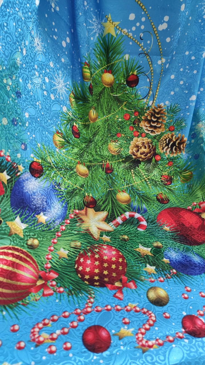 [HCM]Vải áo dài cao cấp hoạ tiết Noel (lụa Anh Đào)