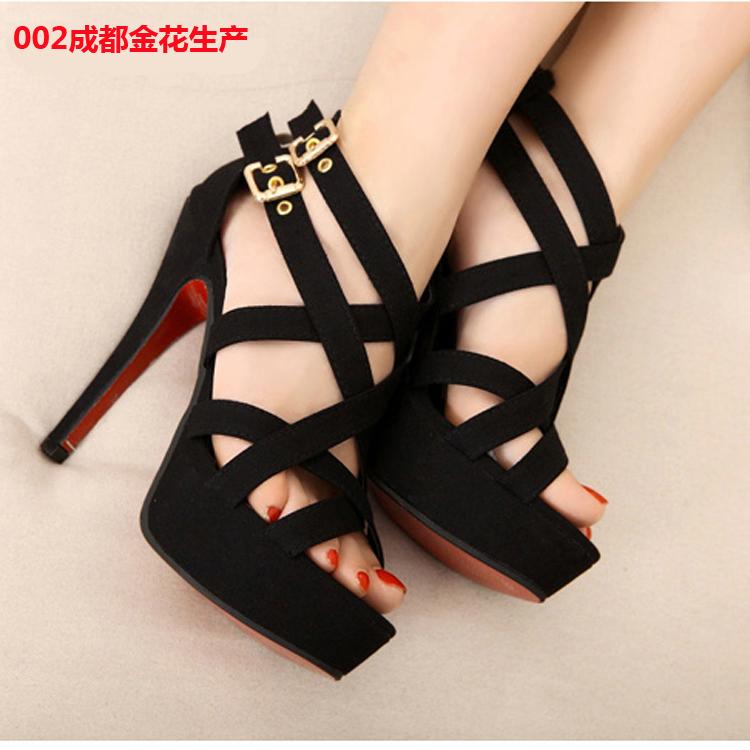 Giày cao gót 2 quai đan chéo Krea	- CG177