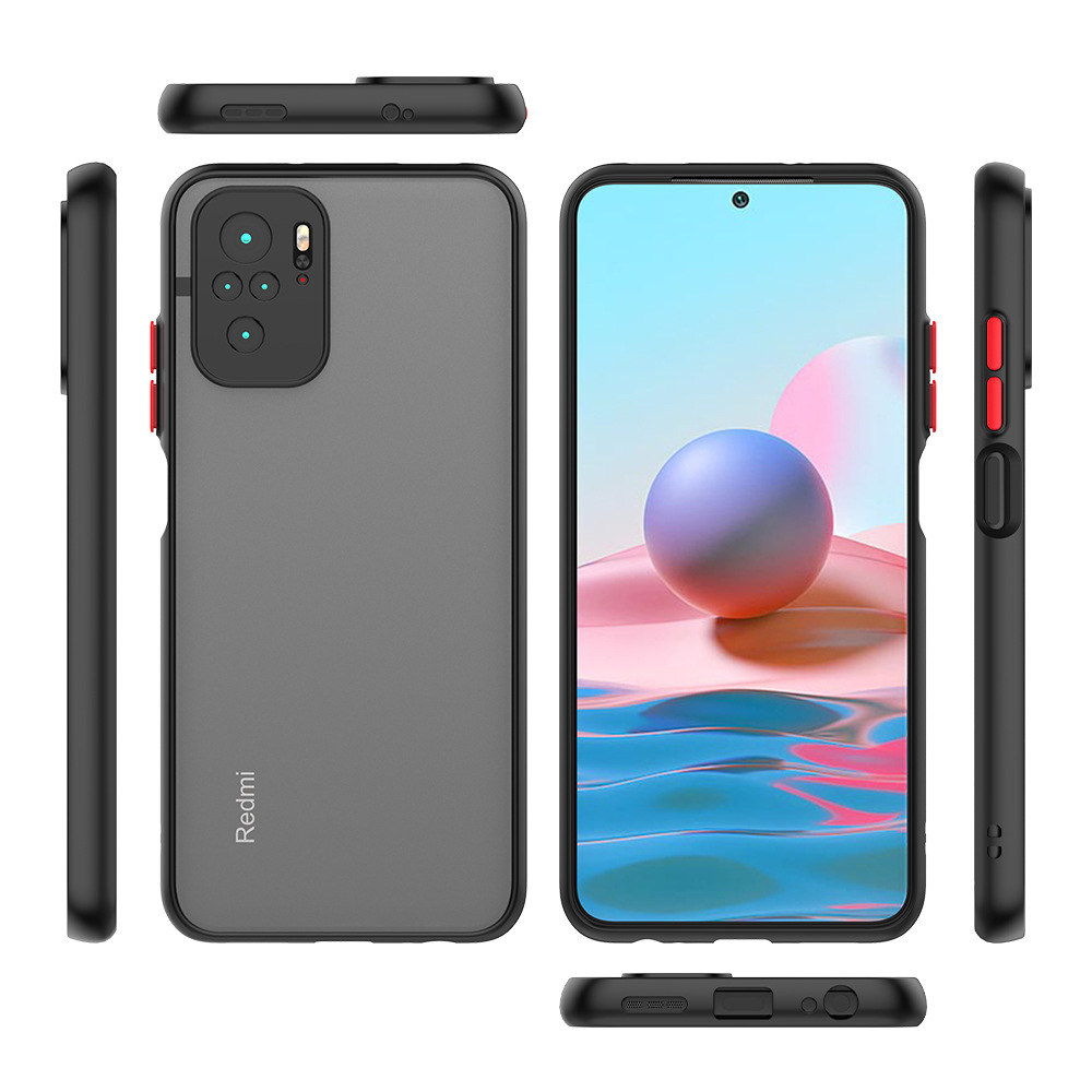 Ốp lưng Redmi Note 11 Pro Note 11s Note 7 Note 8 Note 9  Pro Note 9s Note 10 10s 9T 9A Mi 11 Lite 5G đen nhám [Basic]