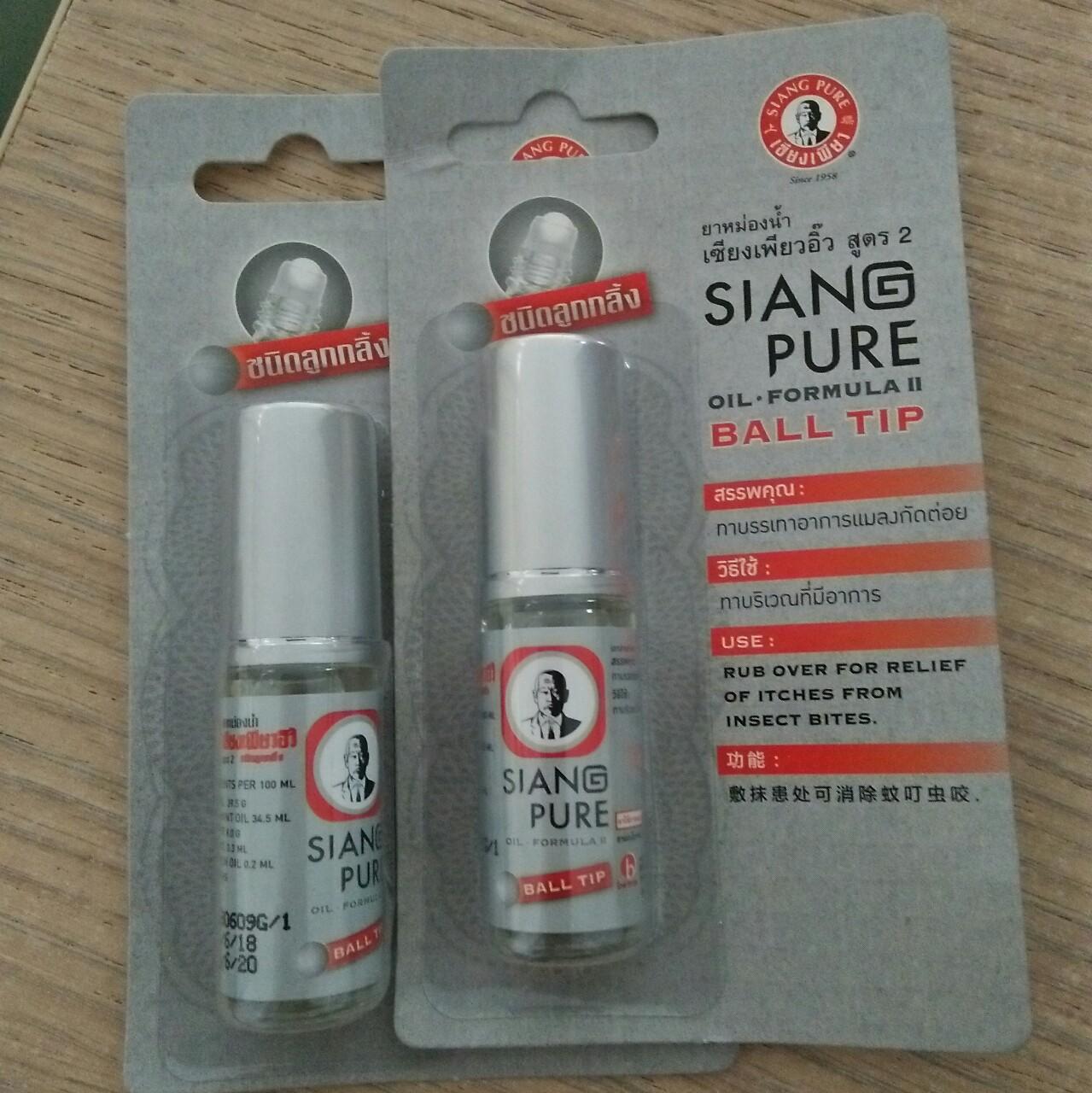 Chai dầu gió lăn Siang Pure Ball tip Silver trắng thái 3cc