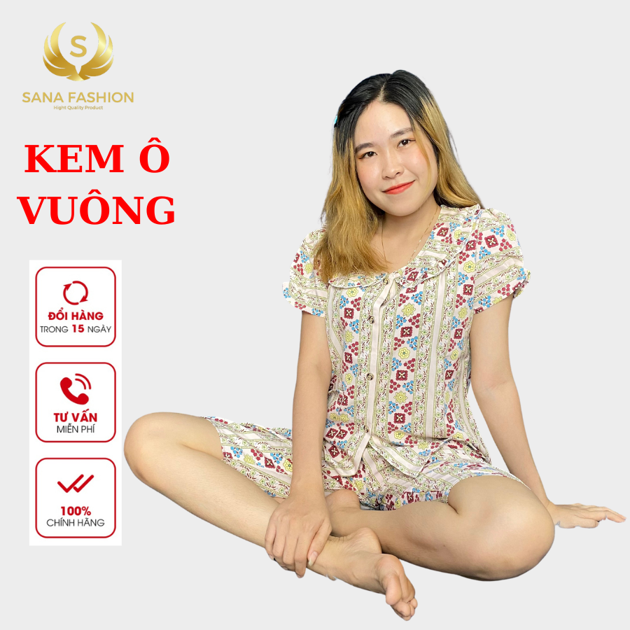 Quần áo ngủ đồ bộ mặc nhà nữ cao cấp chất lụa quần lửng LNS