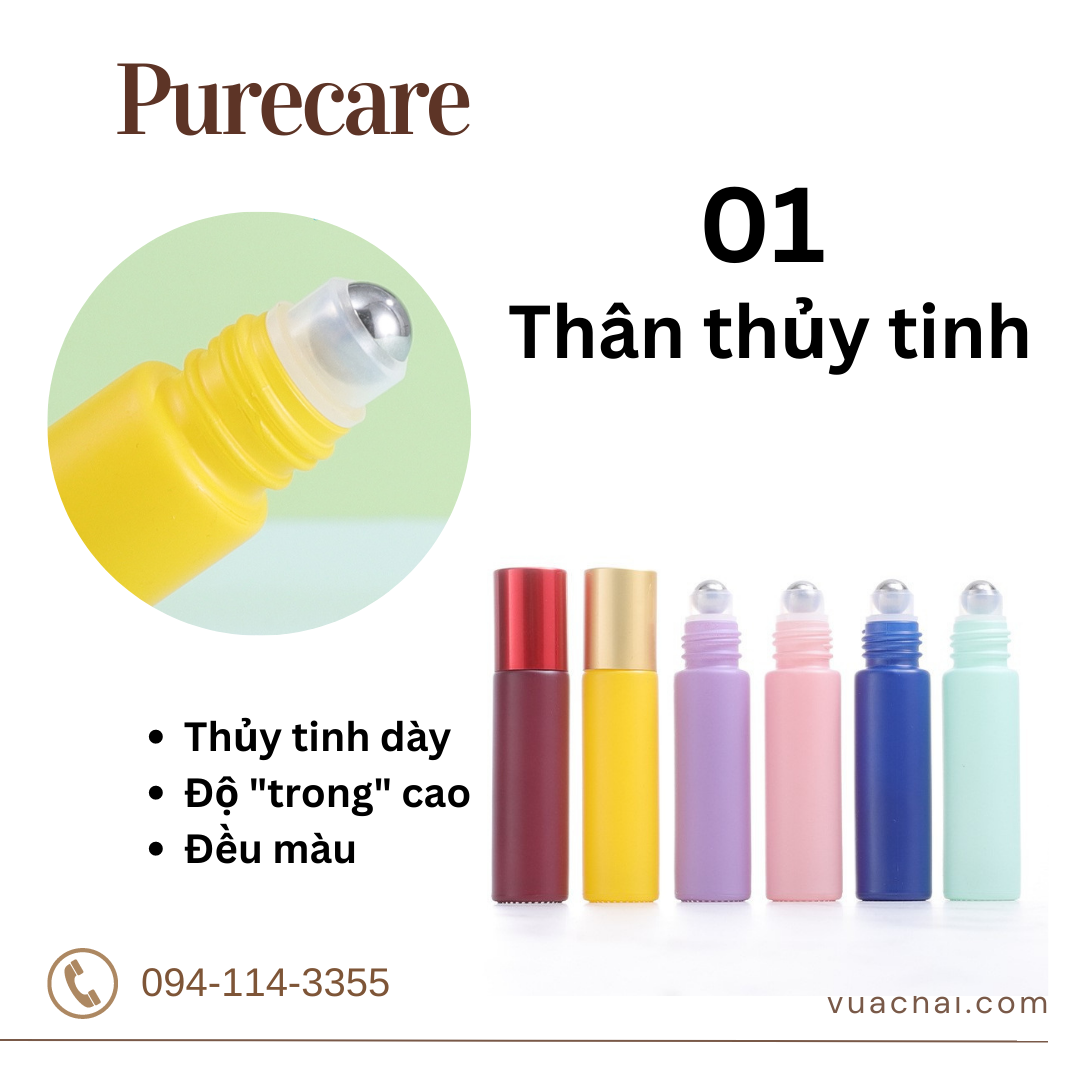 10ml Color Roller Bottles with Stainless Steel Roller Balls