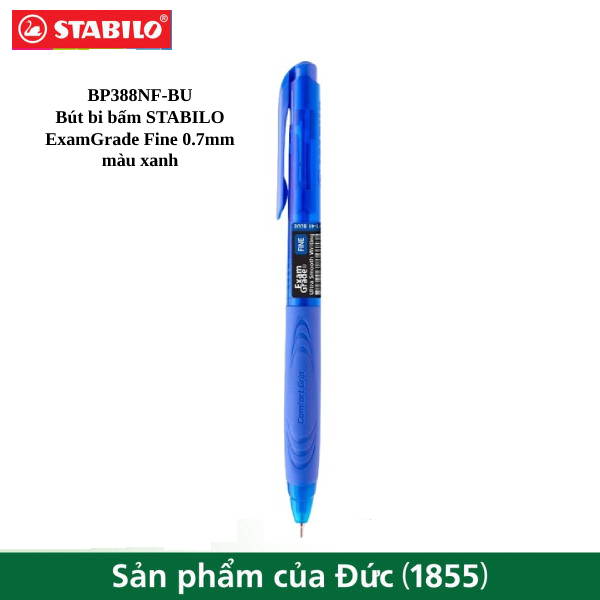 Bút bi bấm đầu kim stabilo examgrade fine 0.7mm bp388nf