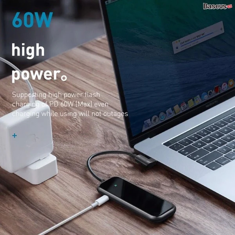 Hub chuyển đổi đa năng Baseus Multi-functional HUB Type-C to 4xUSB 3.0+Type-c PD